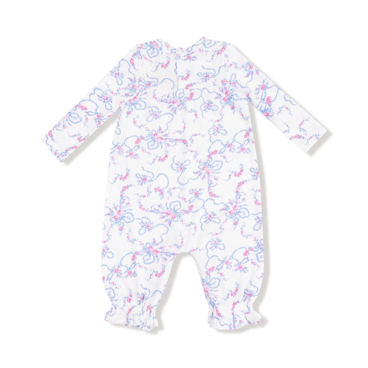 Ruffled Ankle Romper - Ribbon Floral Fling