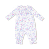 Ruffled Ankle Romper - Ribbon Floral Fling