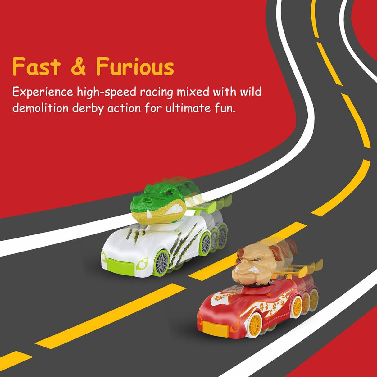 Knuckle-Headz Head Poppin' Crash Racers - Twin Pack