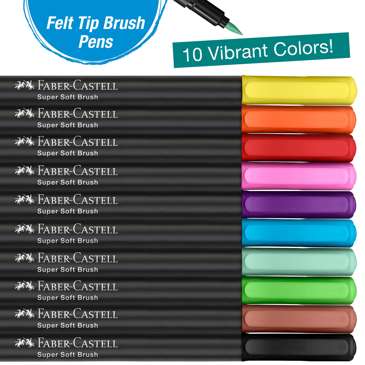 Black Edition Felt Tip Brush Markers