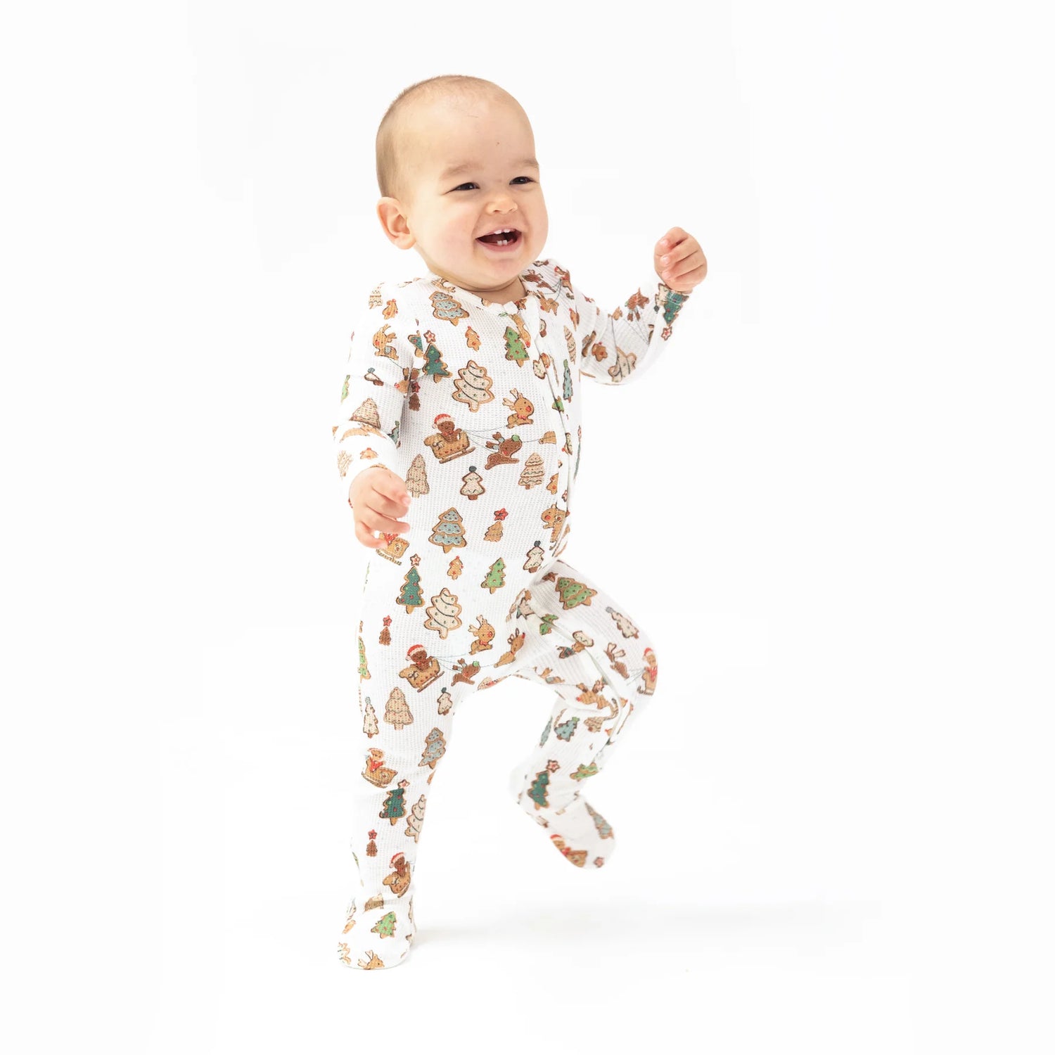 Zip Footie - Gingerbread Sleigh Ride