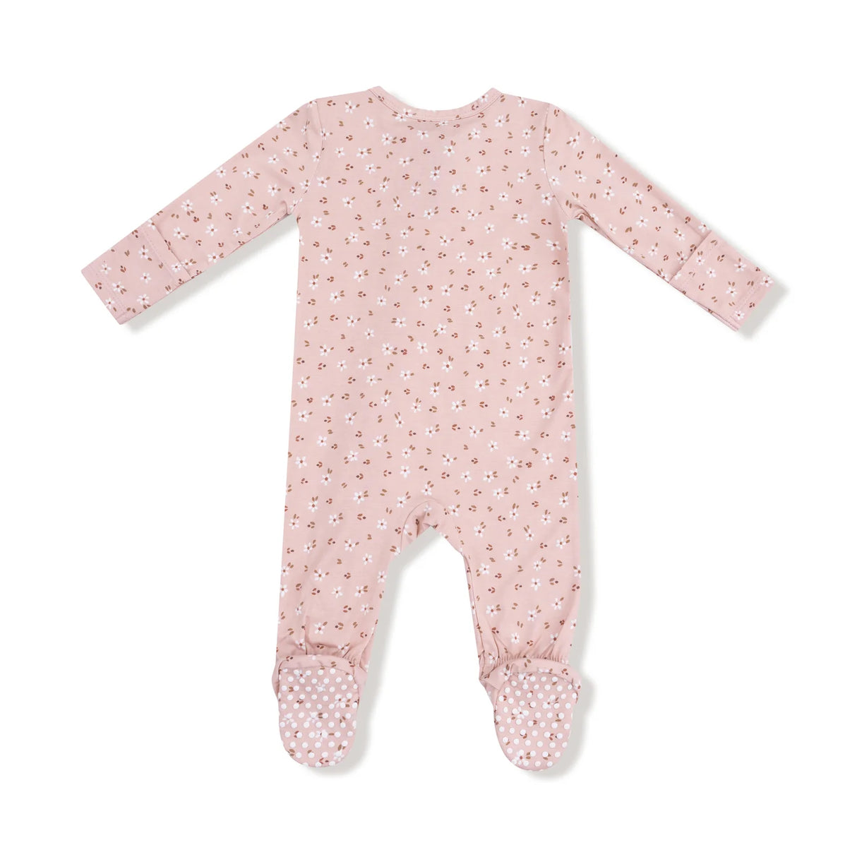 Zip Footie - Carrie Floral Pink