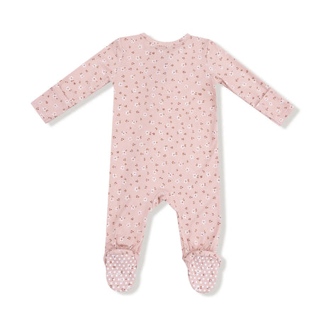 Zip Footie - Carrie Floral Pink