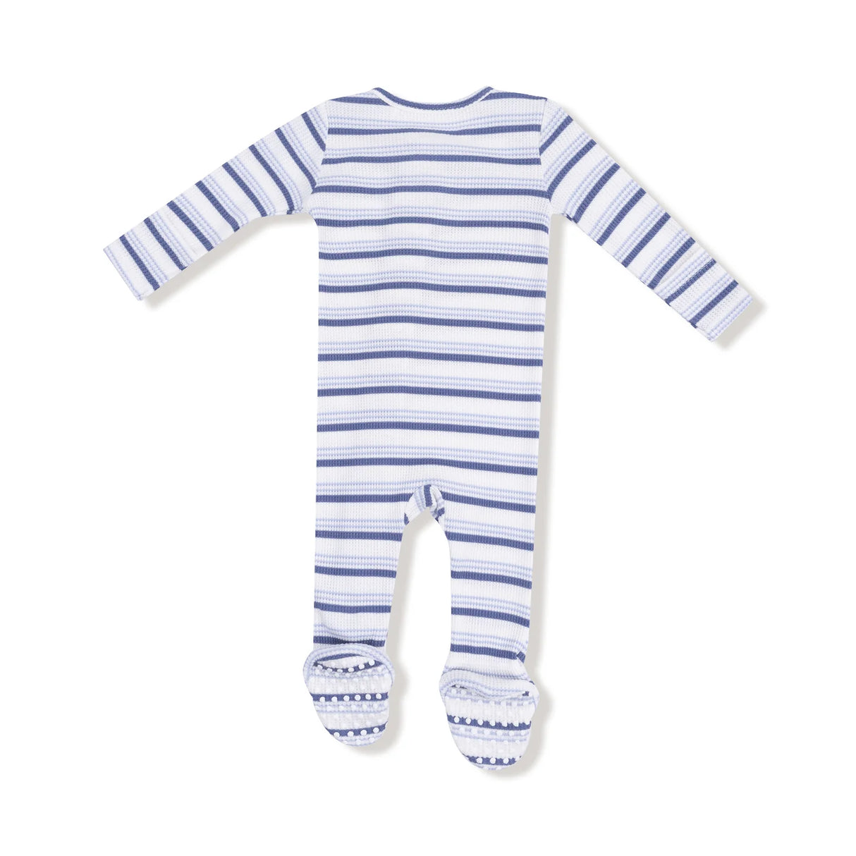 Zip Footie - Vintage Blue Stripe