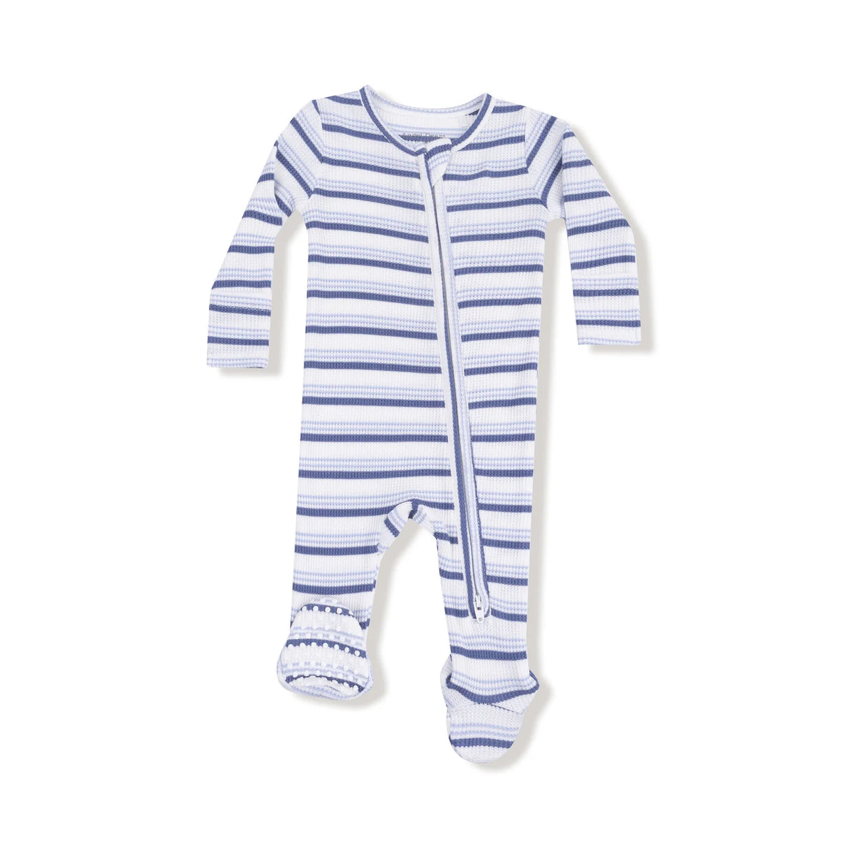 Zip Footie - Vintage Blue Stripe