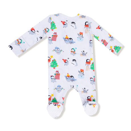 Zip Footie - Holiday Penguins