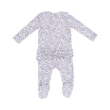 Ruffle Zip Footie - Forget Me Not Floral