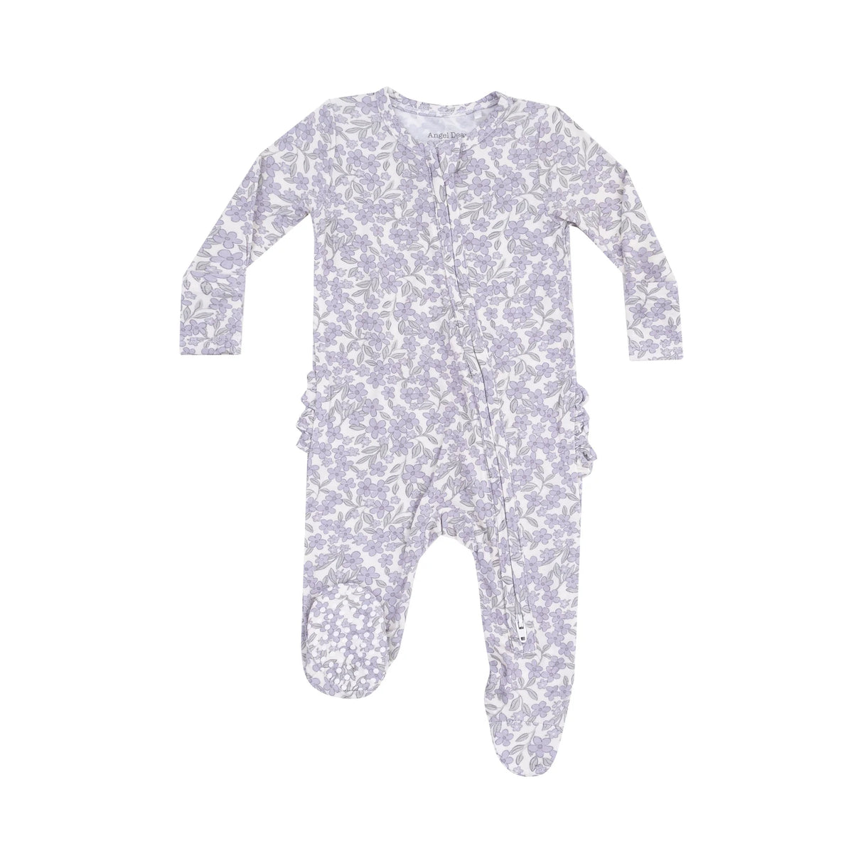Ruffle Zip Footie - Forget Me Not Floral