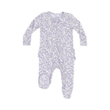 Ruffle Zip Footie - Forget Me Not Floral