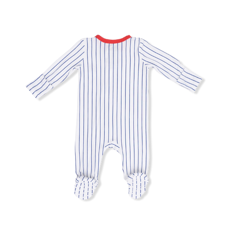 Zip Footie - Baseball Stripe