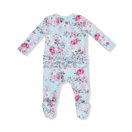 Ruffle Zip Footie - Charlotte Floral