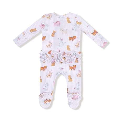 Ruffle Zip Footie - Fancy Pets