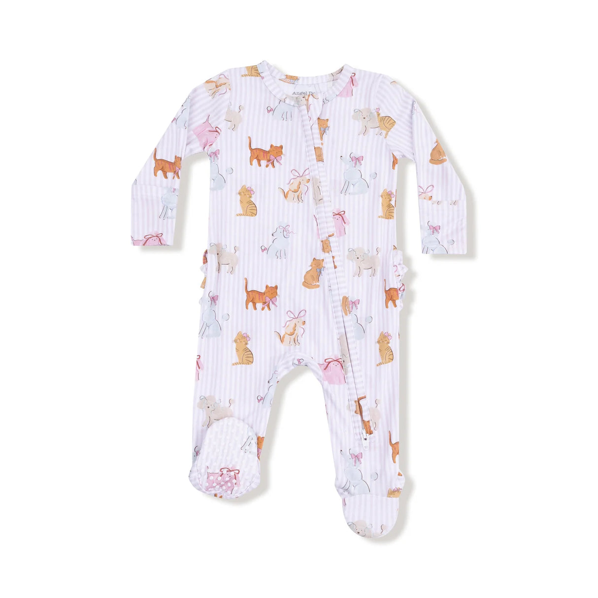Ruffle Zip Footie - Fancy Pets