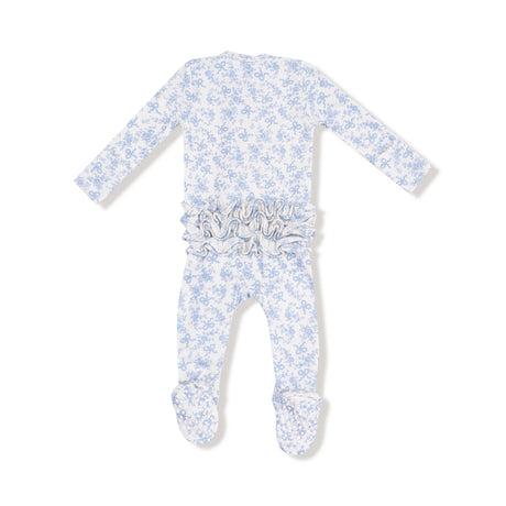 Ruffle Zip Footie - Romi Floral