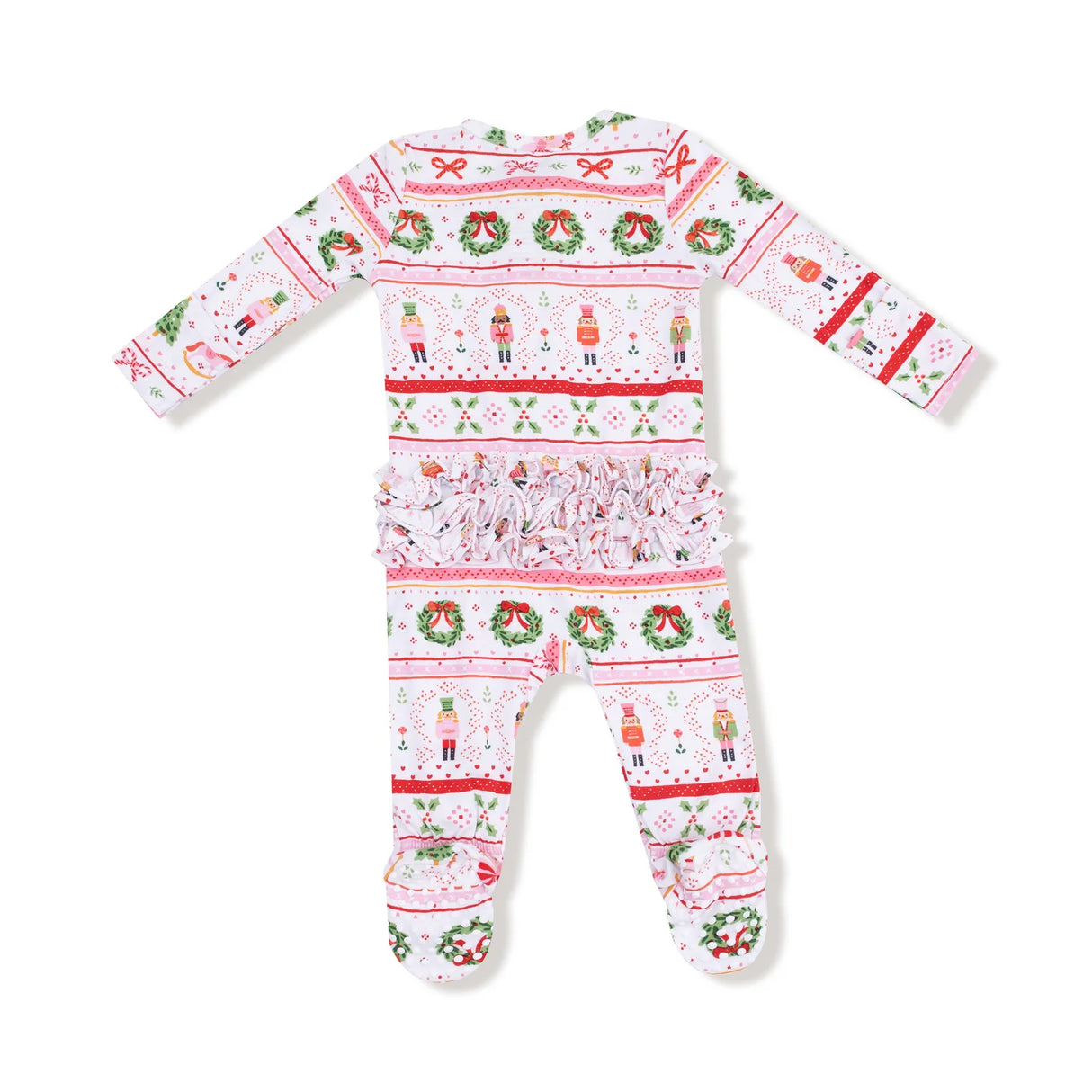 Ruffle Zip Footie - Sugar Plum Fairy Nutcracker Fair Isle