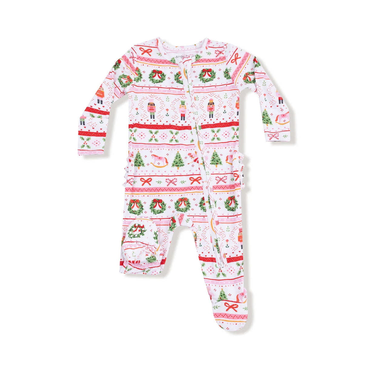 Ruffle Zip Footie - Sugar Plum Fairy Nutcracker Fair Isle