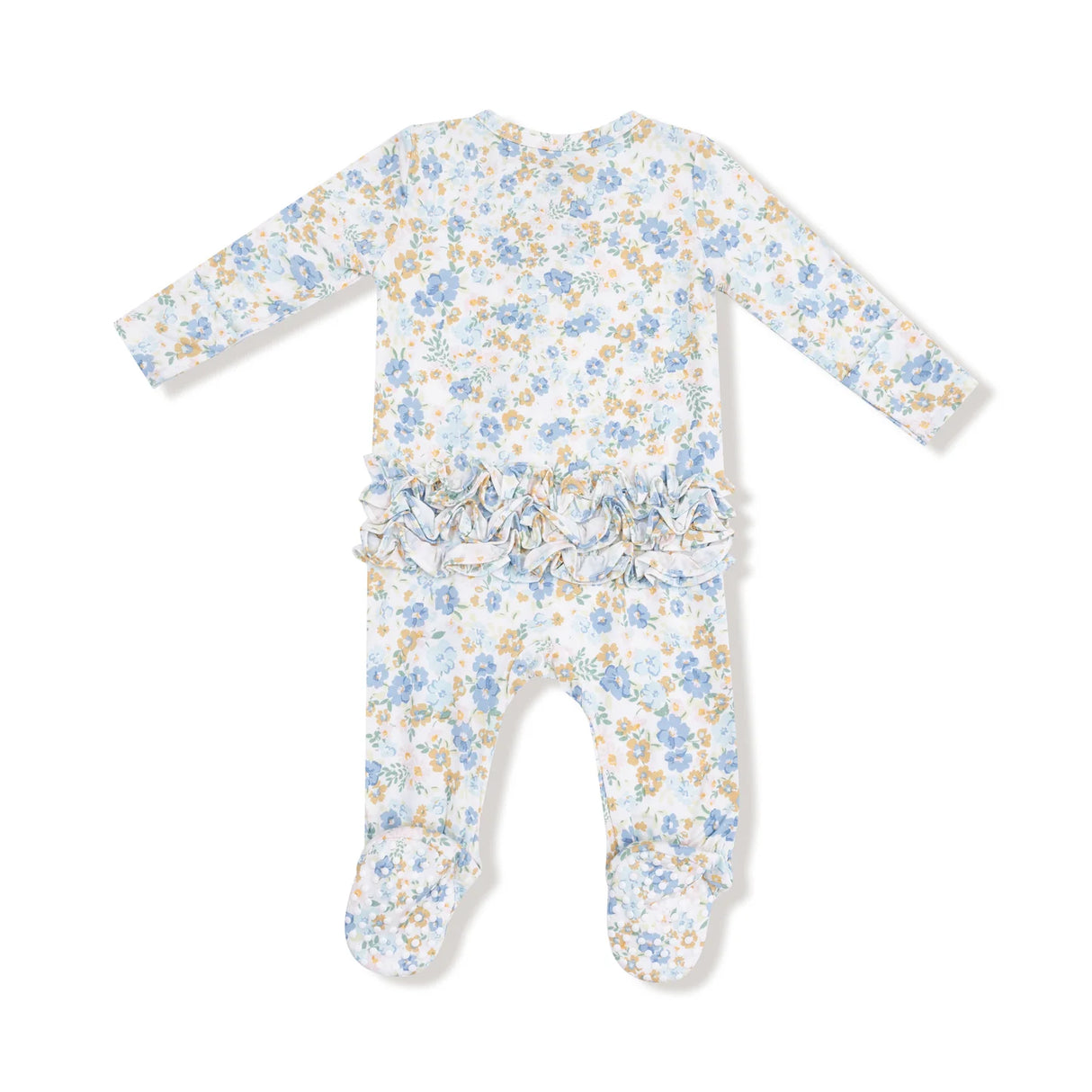 Ruffle Zip Footie - Sweet Rose Calico