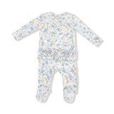 Ruffle Zip Footie - Sweet Rose Calico