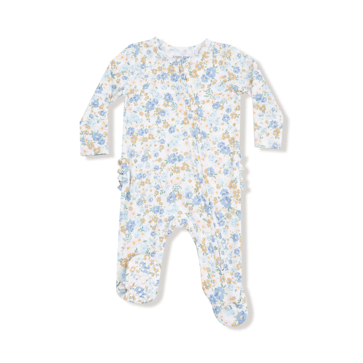 Ruffle Zip Footie - Sweet Rose Calico
