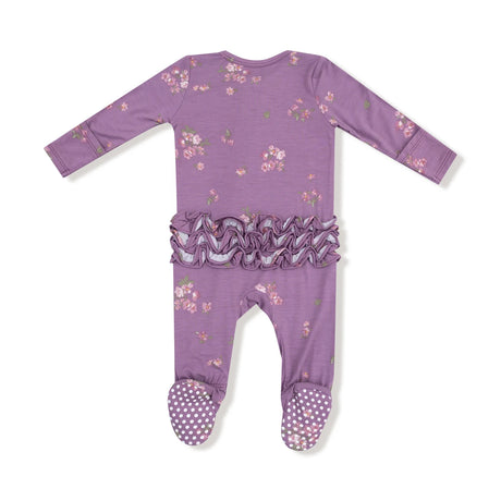 Ruffle Zip Footie - Woodsorrel