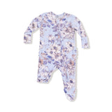 Ruffle Zip Footie - Woodrose Peri