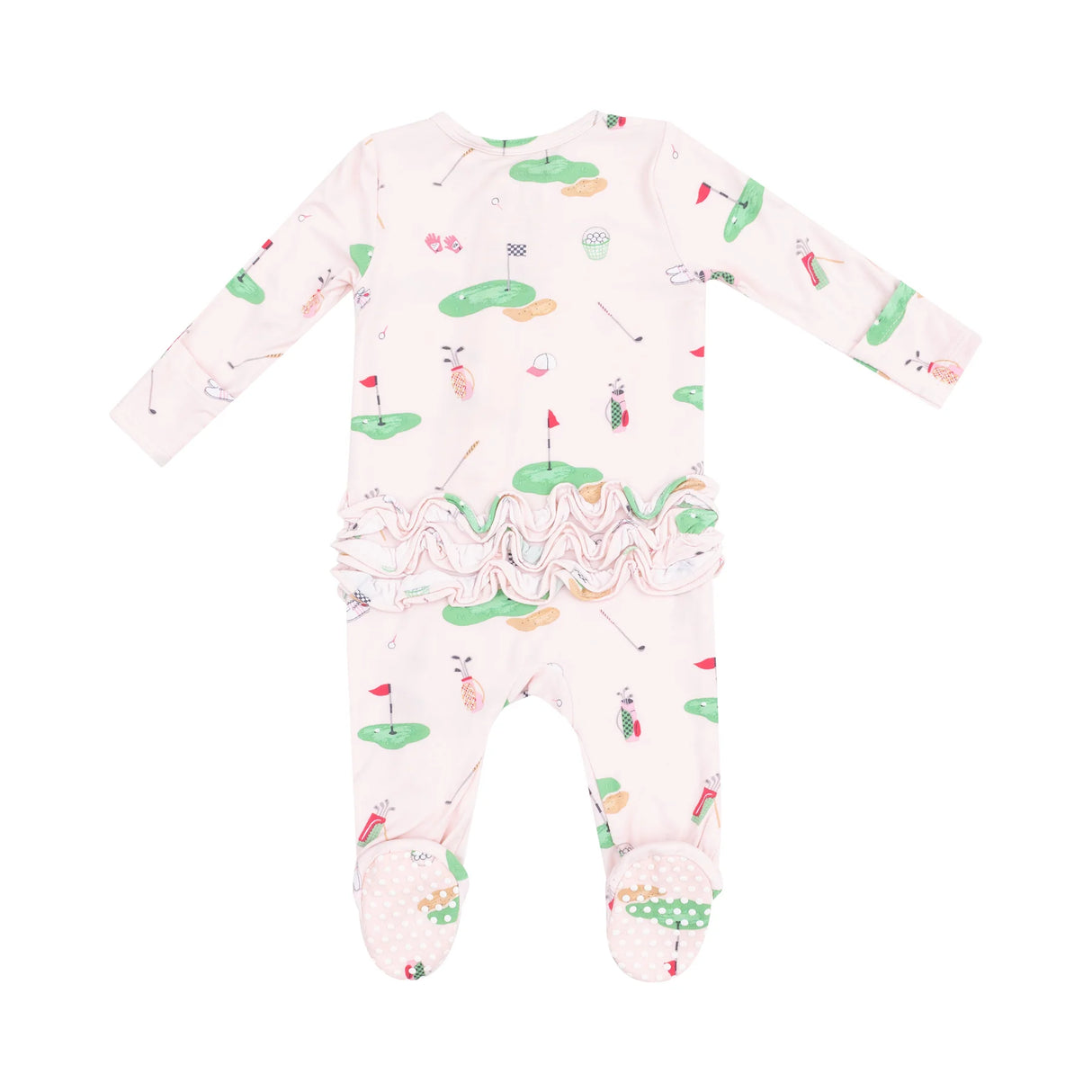 Ruffle Zip Footie - Pink Golf Things