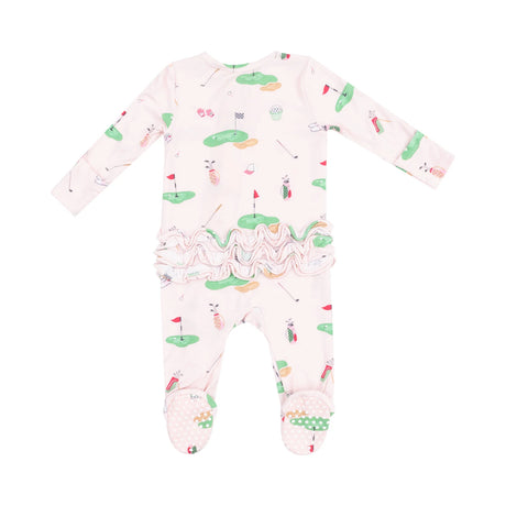 Ruffle Zip Footie - Pink Golf Things