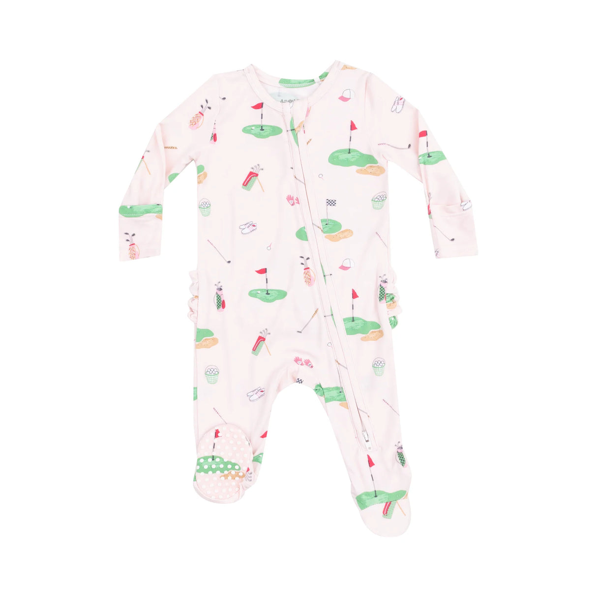 Ruffle Zip Footie - Pink Golf Things