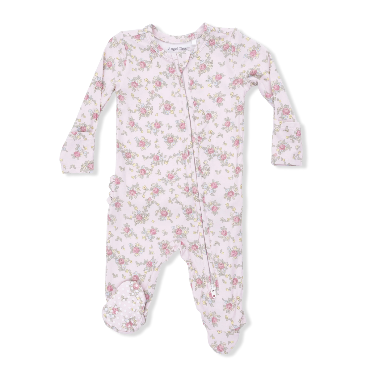 Ruffle Zip Footie - Edith's Rose Garden