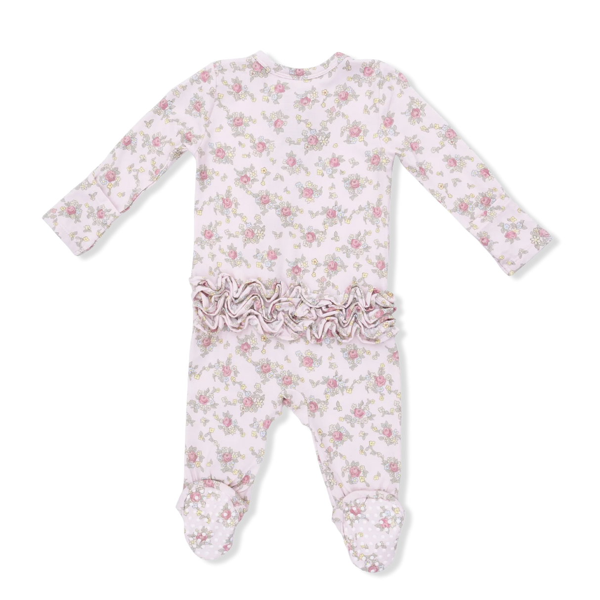 Ruffle Zip Footie - Edith's Rose Garden