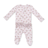 Ruffle Zip Footie - Edith's Rose Garden