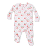 Ruffle Zip Footie - Sweet Strawberries