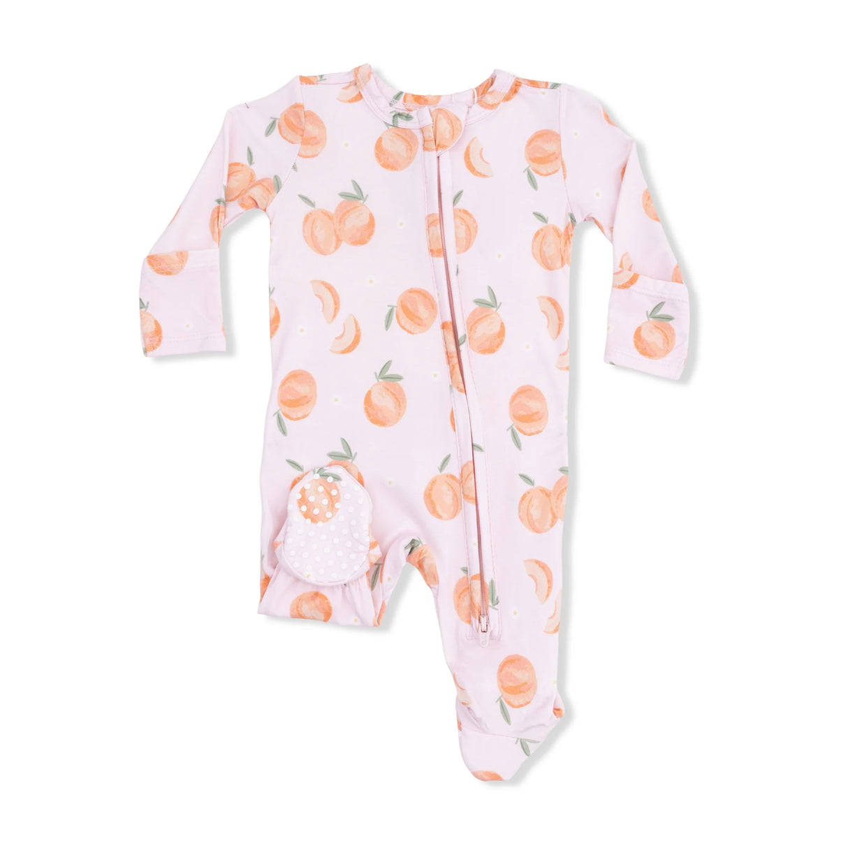 Ruffle Zip Footie - Sweet Peach