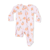 Ruffle Zip Footie - Sweet Peach