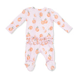 Ruffle Zip Footie - Sweet Peach