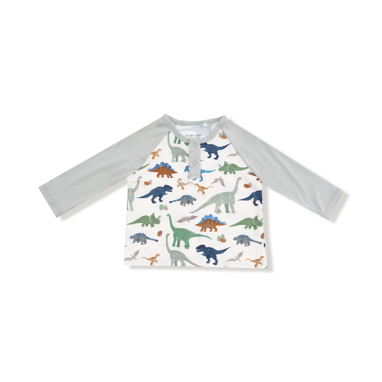 Long Sleeve Henley and Joggers - Washy Dinos