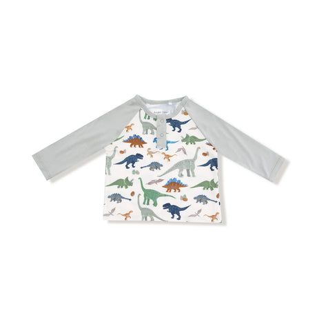 Long Sleeve Henley and Joggers - Washy Dinos