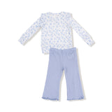 Ruffle Shoulder Tee and Flares - Romi Floral