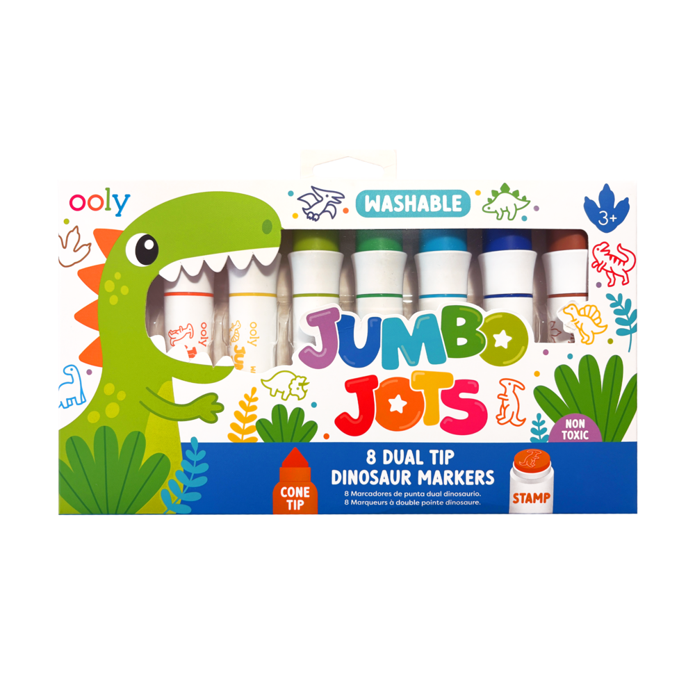 Jumbo Jots Dual Tip Stamp Markers - Dinosaur