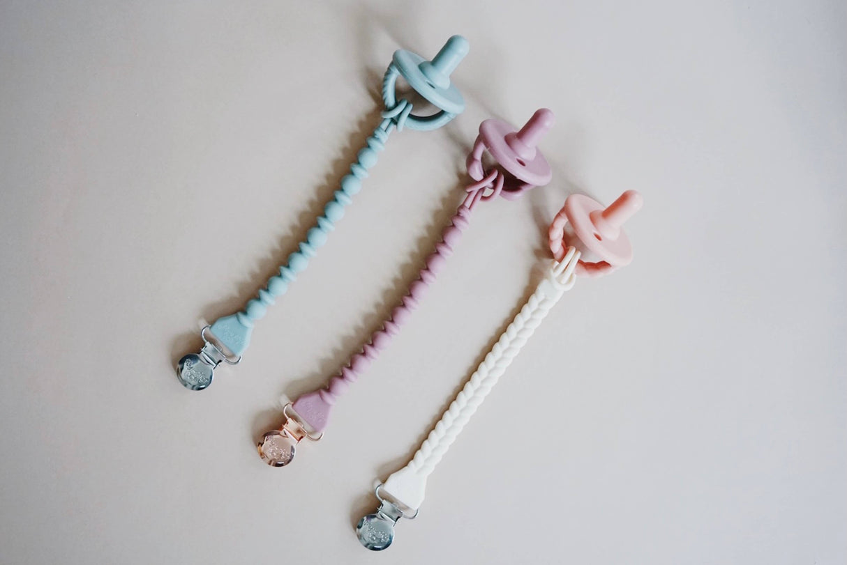 Sweetie Strap Pacifier Clip - Blue Beaded