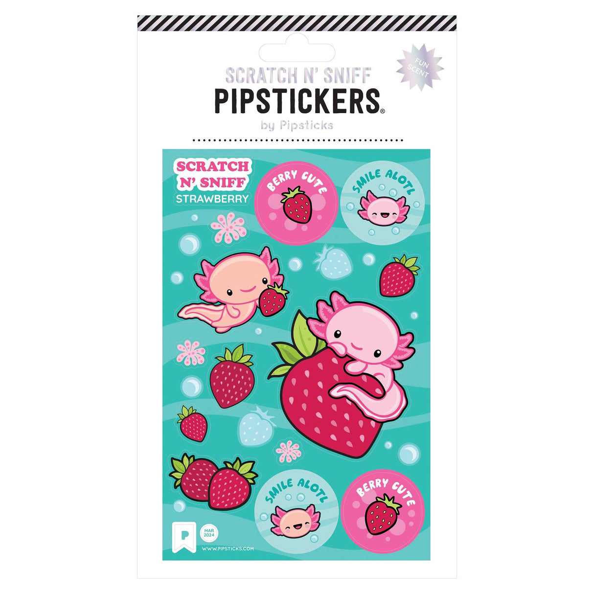 Pipstickers - Berry Cute Axolotl Scratch 'n Sniff