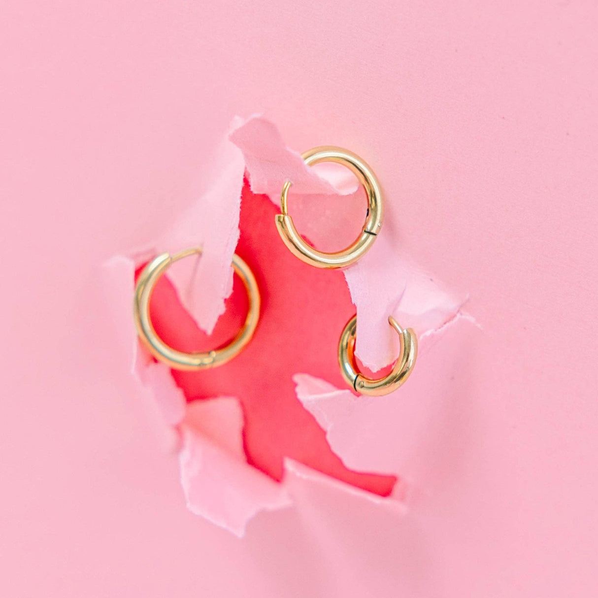 Pierced Co. Earrings - Gold Huggies 8mm