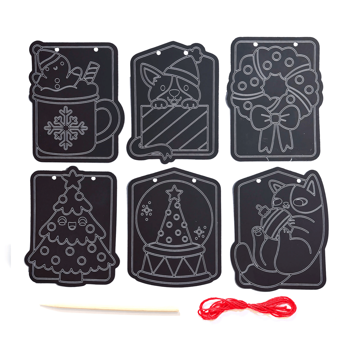 Mini Scratch & Scribble Window Banner Kit - Festive Friends