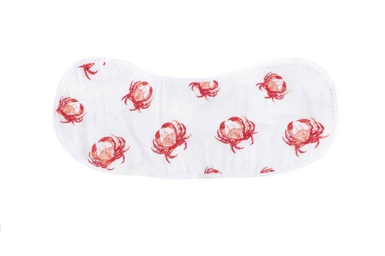2-in-1 Burp Cloth and Bib - Crab