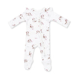 Ruffle Zip Footie - Explorer Puppy Pink