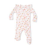 Ruffle Sleeve Zip Footie - Little Peaches