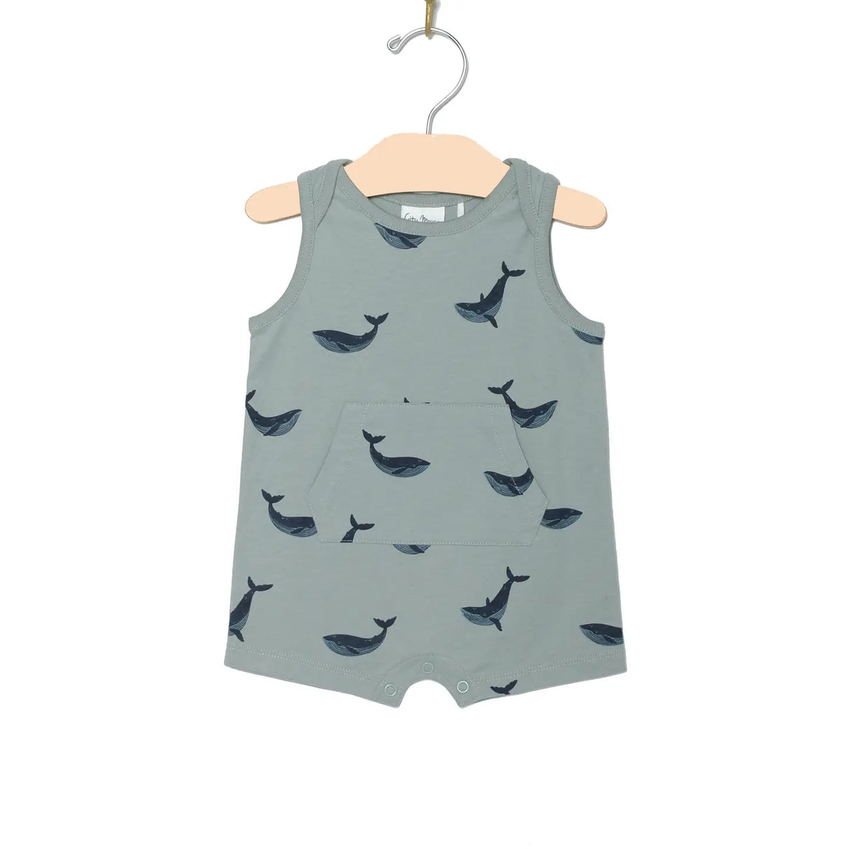 Tank Kangaroo Romper- Blue Whale