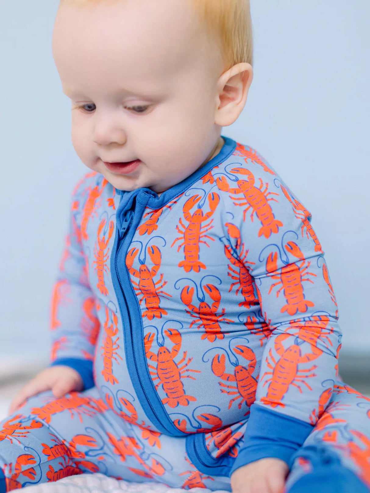 Bamboo Zip Romper - Lobster