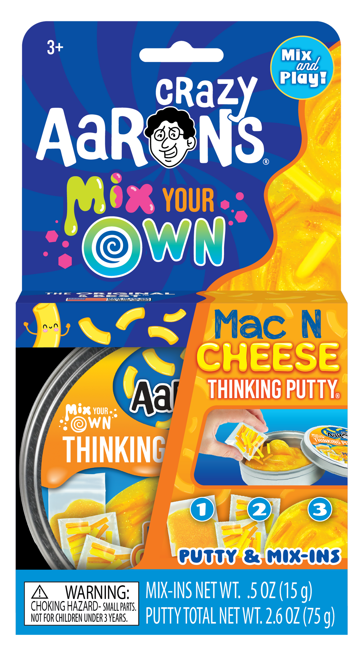 Crazy Aaron's Thinking Putty 4" Tin - Mix It Mac & Cheese