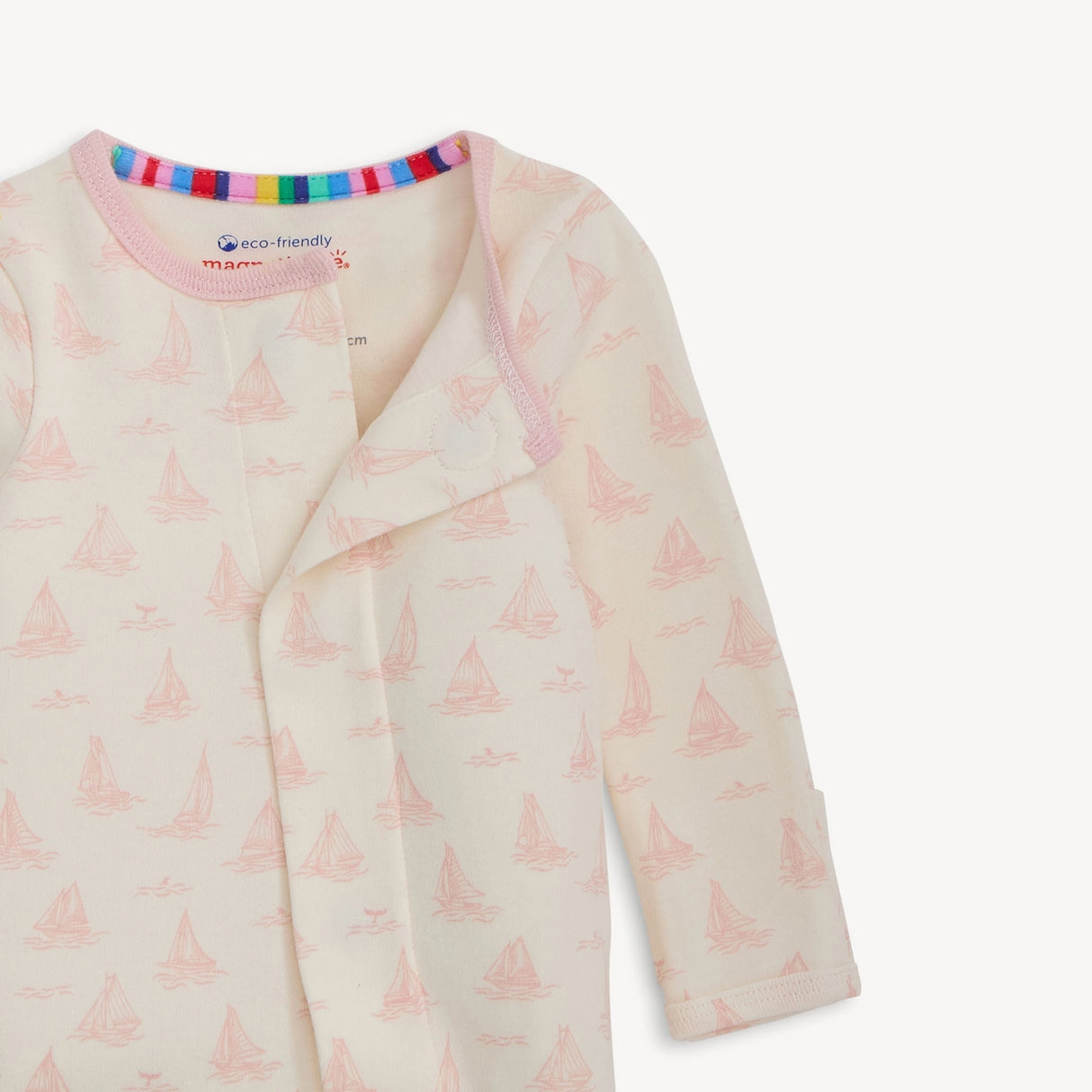 Magnetic Me Cotton Footie - Tiny Tides Pink